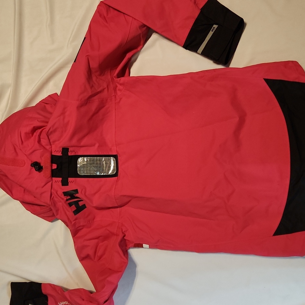 Helly Hanson Salt Flag Pink Red Waterproof Sailing Jacket (Size XS) - Picture 2 of 16